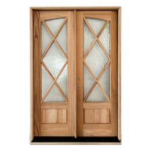 Sahara Weather-Proof Mahogany Tybee Double Door with Clear Glass